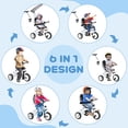 thumbnail image 4 of Qaba 6 in 1 Kids Tricycle with Removable Handlebar and Canopy, White, 4 of 10