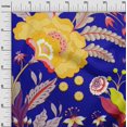 thumbnail image 3 of oneOone Rayon Dark Blue Fabric Botanical Floral Sewing Material Print Fabric By The Yard 56 Inch Wide, 3 of 4