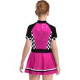 thumbnail image 2 of iiniim Kids Girls Racer Racing Driver Costumes Halloween Cosplay Party Dress Up Shiny Sequins Dance Dress Hot Pink 14, 2 of 5