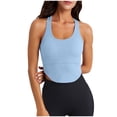 thumbnail image 1 of AherBiu Workout Tank Tops for Women Ribbed Sports Cami Stretchy Slim Yoga Gym Tops with Built in Bra, 1 of 6