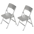 thumbnail image 4 of Shisuyan Chaise Pliante de Maison de Poupée Argent 2 Pcs 5.89x3.69x3.30 Po, 4 of 9