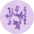 thumbnail image 1 of Ahgly Tapis Rond Lavable en Machine Intérieur Transitionnel Heliotrope Violet, 7 Pieds Rond, 1 of 7