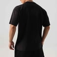 thumbnail image 4 of cfhntfmh Men's Muscle T Shirt Casual Short Sleeve Tops Ribbed Crewneck Slim Fit Workout Gym Solid Color Basic Tee Shirts, 4 of 6