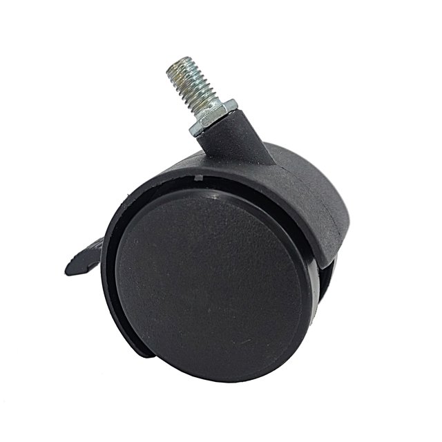 FixtureDisplays® 2 Inch 40 lbs Capacity Plastic Stem Wheel M8X15 Stem 360 Degree Rotation Swivel Furniture Caster Black Stem Wheel Locking Castor 40 lbs Load Capacity Each Stem Wheel 401100-4PK