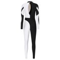 thumbnail image 4 of Oyolan Women's Gymnastics Leotard Rhinestone Full Body Unitard Ballet Dance Costume One Piece White M, 4 of 6
