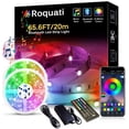 thumbnail image 1 of Bande Lumineuse LED Bluetooth 65,6 Pi/20 m 5050 RVB, Bandes Lumineuses Synchronisées avec la Musique, Changement de Couleur, Guirlandes Lumineuses, Kit de Ruban Flexible avec Contrôleur d'Application pour Chambre, Maison, Cuisine, 1 of 7