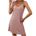thumbnail image 1 of Liquidation d'Été 2025! Robe pour Femme Grande Taille, Liquidation de Robes d'Été pour Femmes, Robe d'Été Sans Manches à Col Rond Unie Décontractée et Tendance pour Femme, 1 of 5