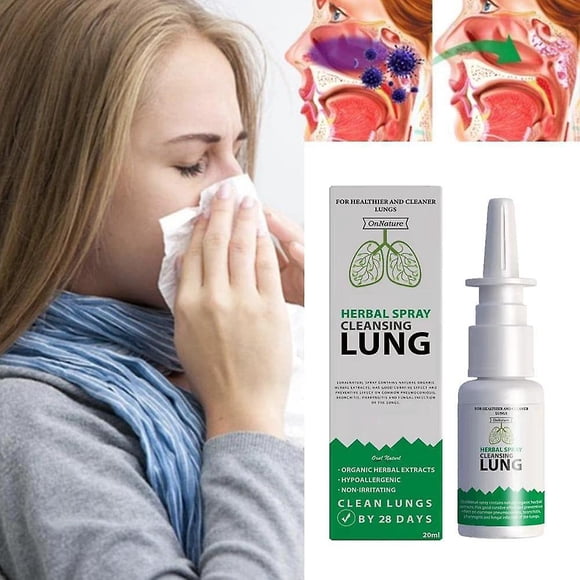 Vaporisateur Nettoyant à Base de Plantes pour Détox des Poumons, pour Fumeurs Congestion Nasale Claire, Remède Viral pour Poumons et Voies Aériennes 20 ml