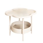 Bedside Table Small Nightstand Compact Storage Organizer With Double Layer Shelf Plastic End Table For Bedroom Living Room Sofa 47X47X37Cm 18.5X18.5X14.57In Portable Mobile Side Table