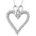 thumbnail image 1 of 1 1/10ct Diamond Heart Shaped Pendant Necklace Solid 14K White Gold, 1 of 2