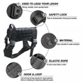 thumbnail image 5 of (Black, XL) Tactical Dog Harness Nylon Handle Adjustable Training Harness, 5 of 5