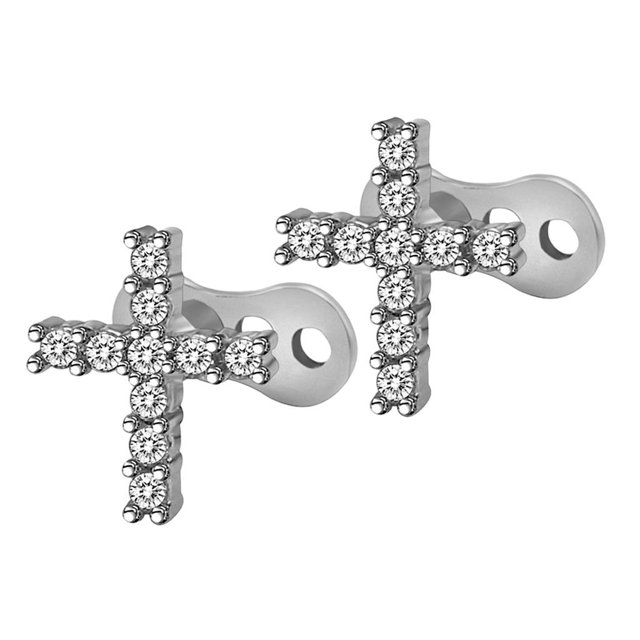 lionlar 2pcs Dermal Anchor Tops and Base Titanium Steel Piercing Jewelry Cross