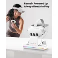 thumbnail image 2 of Charging Dock for Meta Quest 3/Oculus Quest 3, VR Headset & Controllers Charging Stand with RGB LED Light [On/Off], VR Accessories with 2 Rechargeable Batteries, Fast Charging Station, 2 of 6