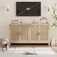 thumbnail image 2 of BeesClover Buffet, Armoire de Rangement d'Accent en Rotin avec 4 Portes et Tablette, Buffet Bahut avec Rangement, 2 of 9