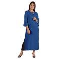 thumbnail image 1 of Moomaya Solid Rayon Kurta For Women bell Sleeve Drawstring Neck Long Ethnic Kurti, 1 of 7