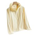 thumbnail image 2 of Veste Extérieure à Fermeture Éclair pour Femmes, Séchage Rapide, Veste de Soleil en Polyester pour Voyage Blanc, Jaune, 2 of 8