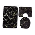 thumbnail image 3 of yuksok 3Pcs Bathroom Mat Set Water Absorbent Doormat Washable Bath Rug Pad for Bathroom Black, 3 of 8