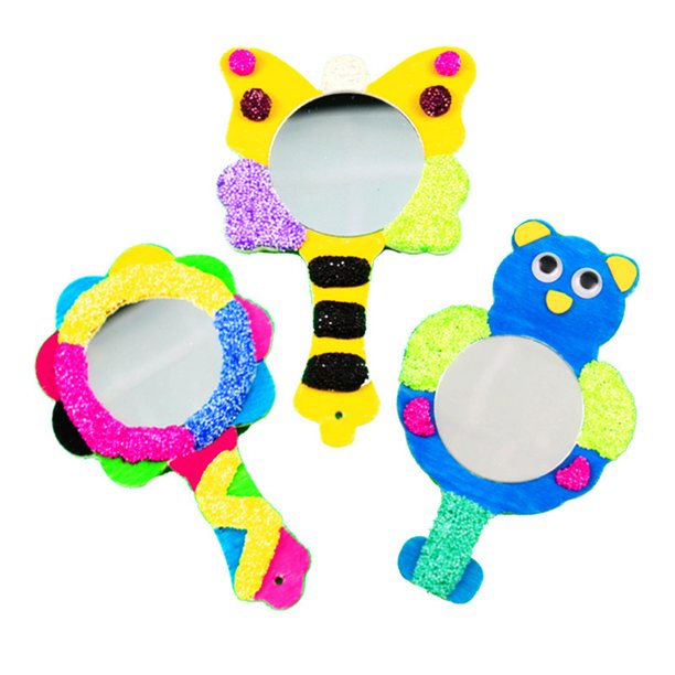 Pinata Anniversaire Fille Kit 12 Miroirs En Bois à Peindre Pour Enfants - Avec Crayons Aquarelle