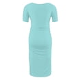 thumbnail image 4 of yoeyez Liquidation de Vêtements de Maternité Robe Grande Taille Femme Manches Courtes Col Rond Robe Simple Shower de Bébé Tenue Quotidienne Robe Soleil Robe Moulante Froncée Midi Robes Ajustées Vert Menthe,G, 4 of 7