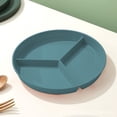 thumbnail image 2 of 10 Inch Diameter Plastic Three Grids Circular Dining Plates Thickened Heat-resistants Household Breakfast Fruit Plates, 2 of 6