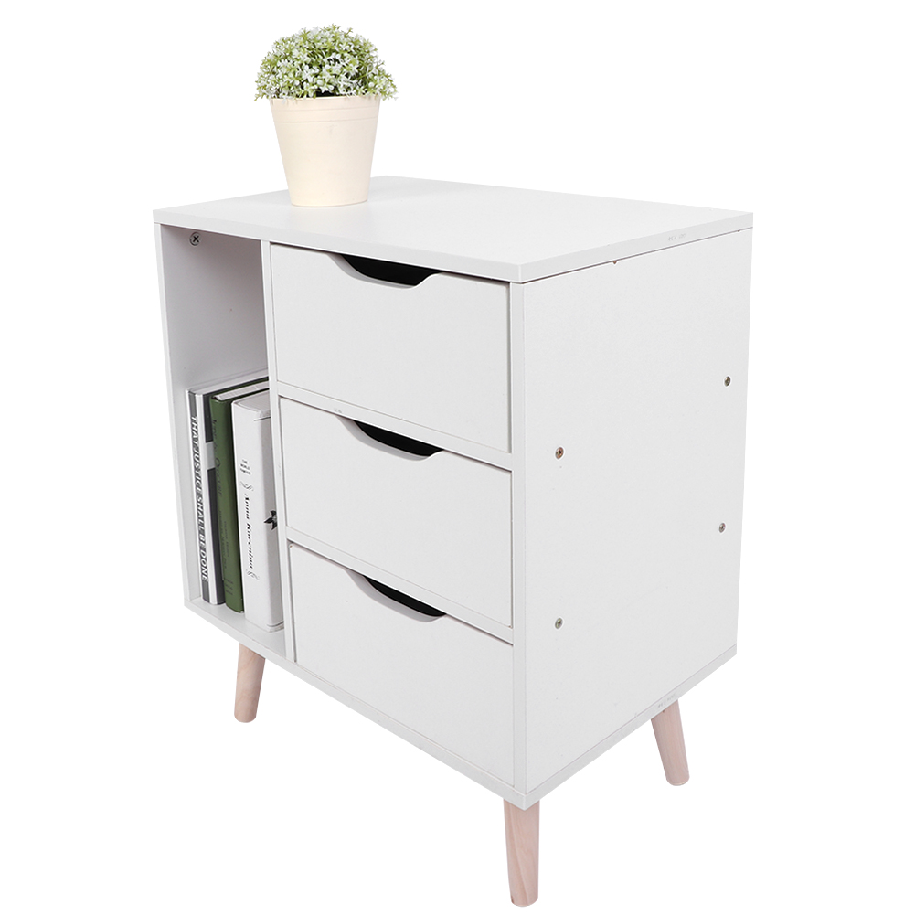 Bedside Table with Drawers, Night Stand, Foot Storage Organizer for Bedroom