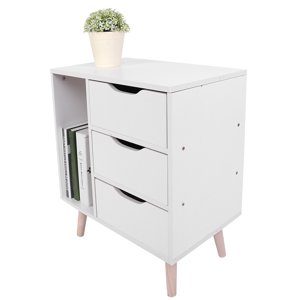 Bedside Table with Drawers, Night Stand, Foot Storage Organizer for Bedroom
