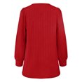 thumbnail image 5 of Timegard Plus Size Tops for Women Lace V Neck Puff Long Sleeve Dressy Casual Solid Color Tops Fall, 5 of 5