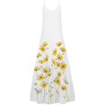 thumbnail image 5 of Robe Maxi à Imprimé Floral pour Femmes Sans Manches, Robes d'Été Décontractées, Col en V, Bretelles Spaghetti, Longue Robe Soleil, 5 of 5