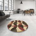 thumbnail image 4 of Ahgly Company Tapis d'Intérieur Lavable à la Machine, Carré, Transitionnel, Rouge Brun, Tapis de Zone, 3 Pieds Carré, 4 of 7