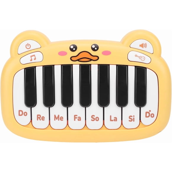 Jouet Clavier Piano pour Tout-Petits avec Sons de Piano et de Guitare, Instrument de Musique Électronique Portable pour Enfants de 1 à 6 Ans, Matériau ABS, Léger et Sécuritaire Premier Anniversaire.,Jaune