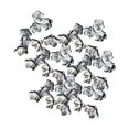 thumbnail image 4 of GUOOL 100x Flower Beads Crafts Handmade Flower Bead Charms Transparent Floral Bead Gray, 4 of 9