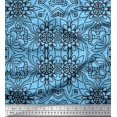 thumbnail image 1 of Soimoi Poly Georgette Fabric Floral & Moroccan Damask Ethnic Print Fabric by The Yard 52 Inch Wide, 1 of 3