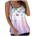 thumbnail image 1 of NIEWTR Womens Tankini Top Crew Neck Swimsuits Modest Tummy Control Bathing Suit Spaghetti Straps Swim Tank Top(Light Purple,S), 1 of 5