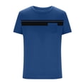 thumbnail image 4 of Men Oversized T Shirts Casual Loose Short Sleeve Crew Neck Tee Shirt Striped Color Block Tops with Pocket, 4 of 4