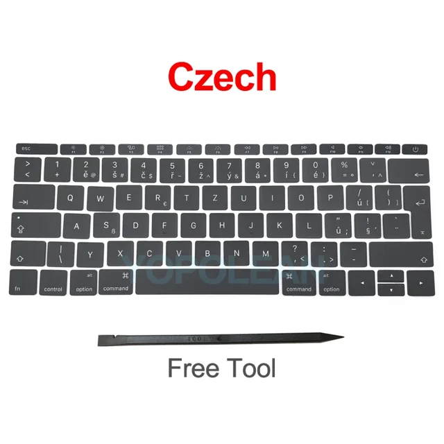 New Keycaps US UK Spain French Russian For Macbook Pro Retina 13" A1708 Keyboard Keys Replacement key cap 2016 2017 Czech