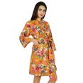 thumbnail image 1 of Bimba Women Printed Short Cotton Robe Bride Bridesmaid Getting Ready Coverup, 1 of 1