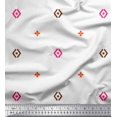 thumbnail image 1 of Soimoi Brown Rayon Crepe Fabric Butidar Jamdani Printed Fabric 1 Yard 46 Inch Wide, 1 of 2
