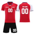 thumbnail image 1 of Custom Football Kit Set for Adult and Child, Name Number Team Logo DIY Family Match Personalized Jersey Shirt Shorts Set, Dad and Son Matching Outfits Red XXXS, 1 of 6