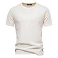 thumbnail image 1 of Qertyioot Mode Homme Décontractée chandail-Over Uni Col Rond T-shirt Manches Courtes Hauts Chemise Économies d'Été, 1 of 3
