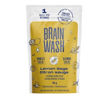 Brain Wash Savon Mousse à Mains Capsule de Recharge - Citron Sauge