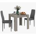 thumbnail image 1 of HOMCOM Ensemble de Table à Manger pour 2, Table de Cuisine Carrée et Chaises en PU, Gris, 1 of 10