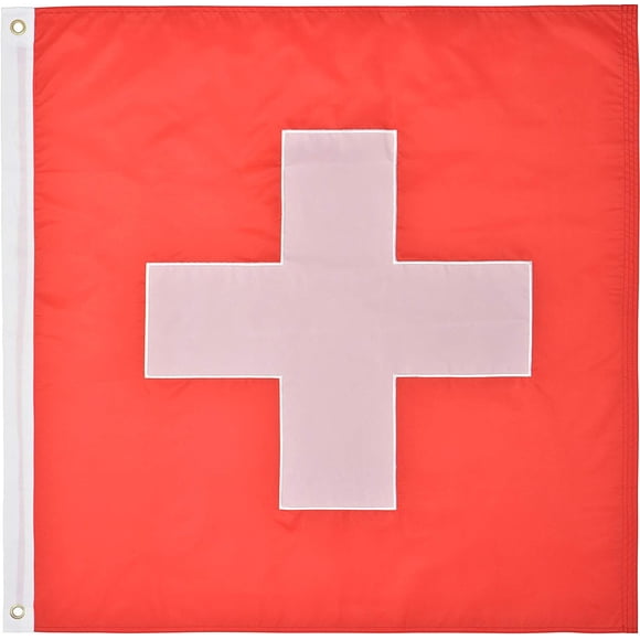 Drapeau de la Suisse 3 Pieds x 3 Pieds Ft 210D Nylon Premium Extérieur Drapeau Suisse