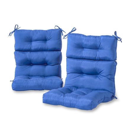 greendale Home Fashions Coussin de Chaise d'Extérieur à Dossier Haut 44 x 22 Pouces, Ensemble de 2, Bleu, Lot de 2