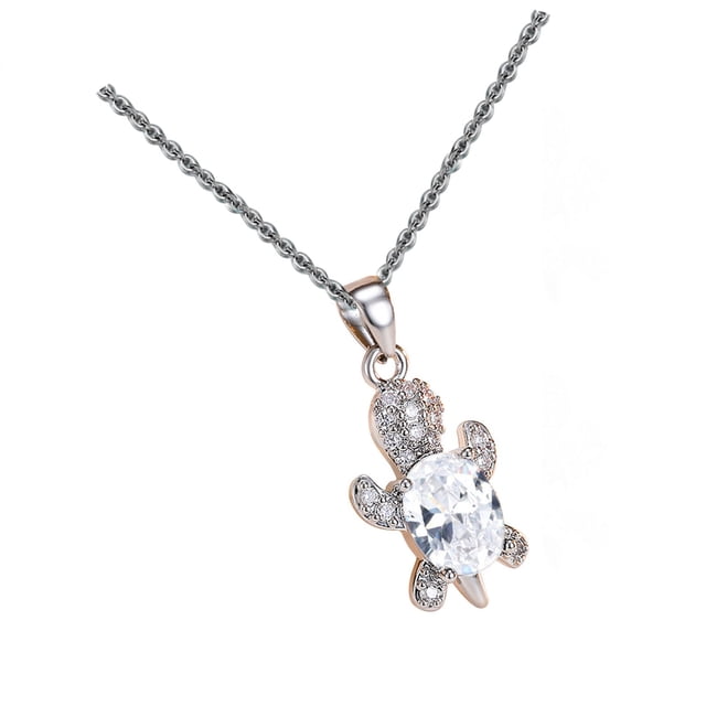Openpig Collier Tortue Pierre de Naissance Bijoux pour Femmes Bleu Joli Traité