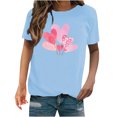 thumbnail image 2 of Pisexur Valentines Day T-shirt Top T-shirt à Manches Courtes Imprimé Amour pour la Saint-Valentin pour Femmes, 2 of 4