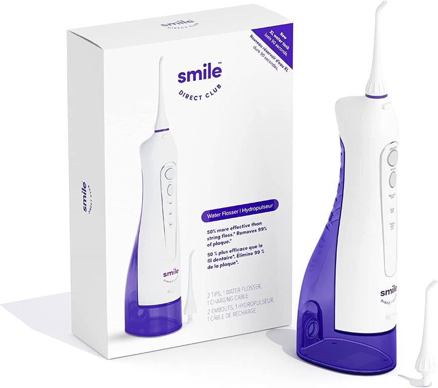 SmileDirectClub Premium Edition Water Flosser - XL Water Reservoir with 2 Nozzles, Waterproof and Cordless Design, 3 Pressure Modes - Removes 99% of Plaque