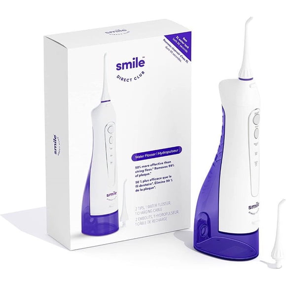 SmileDirectClub Premium Edition Water Flosser - XL Water Reservoir with 2 Nozzles, Waterproof and Cordless Design, 3 Pressure Modes - Removes 99% of Plaque