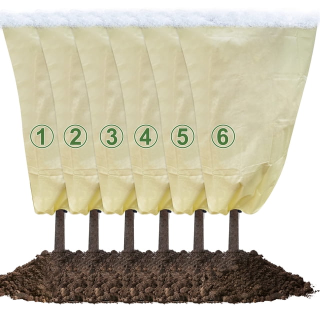 Mistaha 6 Packs Plant Freeze Protection Covers, 32 * 39+39 * 47 Winter Shrub Cover