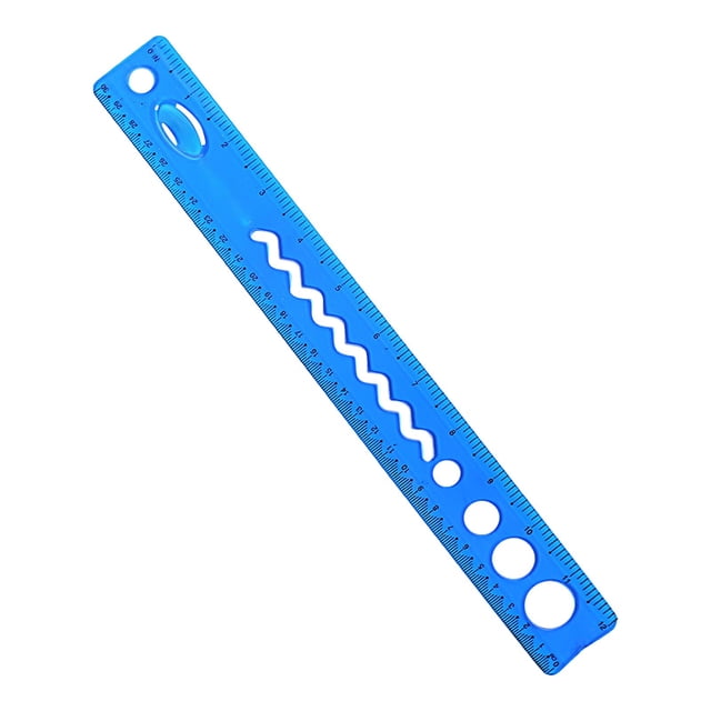 ZTTD 1 PCS Flexible Ruler Bendable Unbreakable Safe Soft Transparent Clear Shatterproof Clear Rulers Straight Flat Plastic Ruler for Home Office Adults (Type3-Blue)