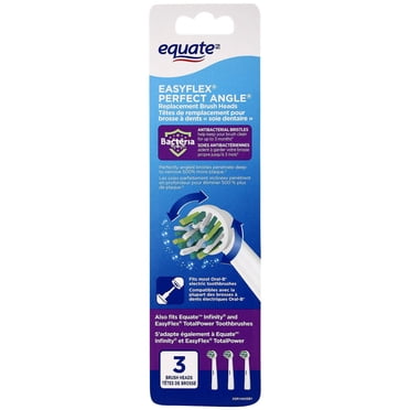 Equate™ Easy Flex Perfect Angle Replacement Brush Heads, 3ct